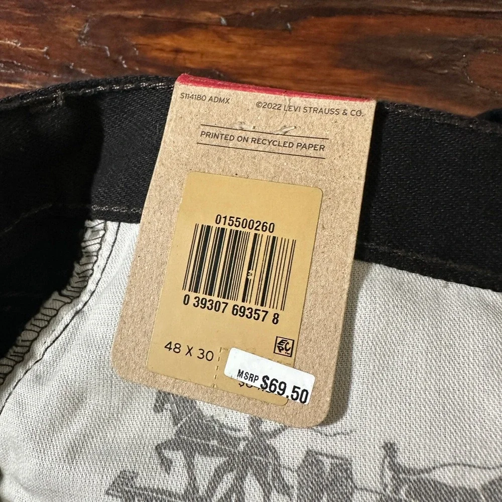 NWT Levis 550‎ Jeans Mens 48x30 Black Relaxed Fit Big & Tall Denim 100% Cotton